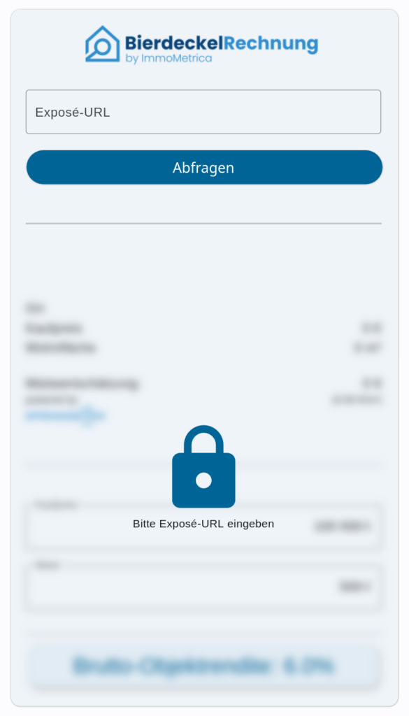Screenshort des Tools zur Bierdeckelrechnung
